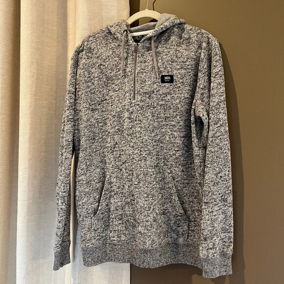 Vans Heather Gray Flurry Half Zip Pullover Hoodie, Front Pocket, Size Medium - Picture 1 of 10